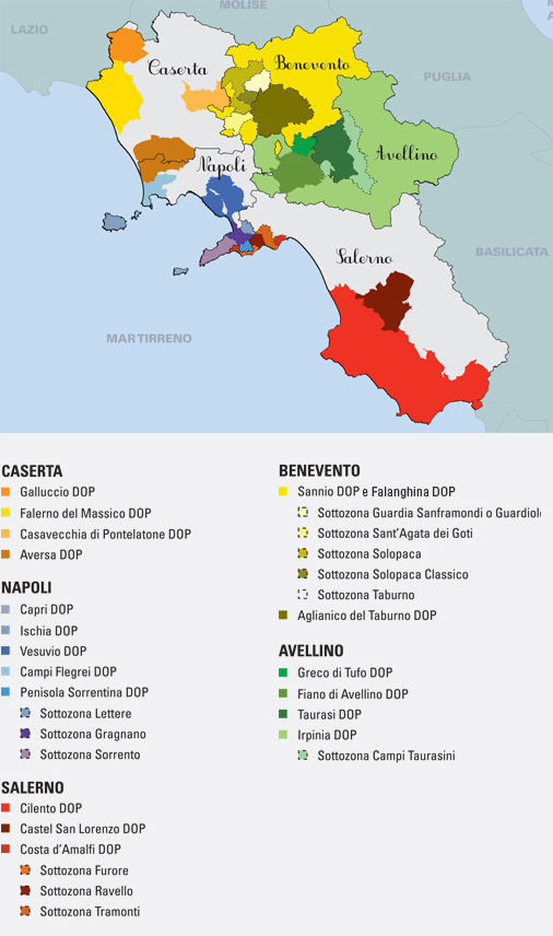 Denominazioni DOP complete Campania